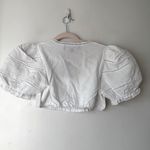 Vanessa Mooney Joelle White Puff Sleeve Cropped Blouse M NWT Photo 9