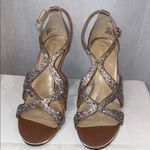 Betsey Johnson  Rhinestone Champagne Satin Ankle Strap Stiletto Heel 10 nwot Photo 2
