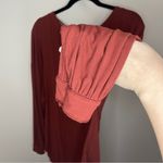 Free People  Burnt Orange Top Shimmy Shake Long Sleeve Open Back Shirt Medium Photo 2