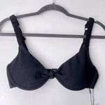 Sanctuary Black Over-The-Shoulder Underwire Bikini Top D Cup NWT Photo 3
