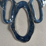 Collar Statement Necklace Hammered Silver Tone Rigid Bars Modern Photo 1