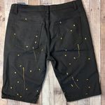 Uncut Denim Co . Y2K Painted Black 12" Knee Length Denim Shorts sz 34 NWT Photo 8