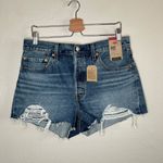 Levi's 501Original Womens High Rise Cotton Denim Shorts Chewed Hem Size 32 Photo 9