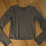 Long sleeve spandex top shirt women ML Gray Size M Photo 1