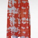 New Directions Orange & White Abstract Chiffon Handkerchief Skirt Size Large Photo 0