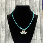 Handmade Cowgirl Coastal Necklace Blue Photo 2