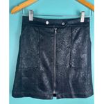Skies Are Blue Women's  Black Snakeskin Faux Leather Mini Skirt XS Photo 0