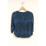 a.n.a Blue Houndstooth Rayon Blouse Medium Photo 2