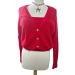 J.Crew Supersoft Cropped Cable-Knit Sweater-Tank Set in Cardinal Red Small Photo 5