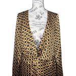 Mink Pink LARGE Gold Patterned Front Bunch Snap V Neck Valentina Mini Dress Photo 12