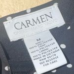 Carmen Marc Valvo Black and White Ruffled Long Sleeve Blouse Photo 3