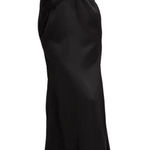 TFNC  Deep V Back Waist Cutout Satin Maxi Dress in Black, Size 8​​​ Photo 0
