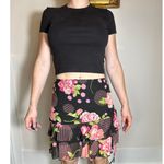My Michelle Vintage Black Floral Asymmetrical Mini Skirt Size Small Photo 3