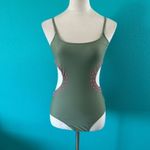 Aerie NWT  Cut Out Full Coverage One Piece Swimsuit Olive Fun Beach Surf Photo 2