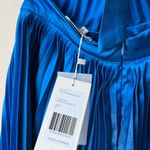 L’IDEE Renaissance Moroccan Blue Pleated Satin Crisscross Halter Mini Dress NWT Size 8 Photo 8
