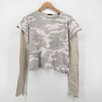 ATM Camo Print Slub Jersey Layered Long Sleeve T Shirt Medium Cockatoo Camo Gray Photo 2