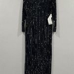 Mac Duggal  93626 Sequin Fully Embellished Full Sleeve Column Dress Midnight 8 Photo 1