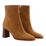 Mango Round Toe Heel Suede Ankle Boots Medium Brown Size 39/ 8.5 Photo 0