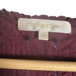 Love Shack Fancy  Marissa Plum Floral Embroidered Puff Sleeve V-Neck Mini Dress S Photo 3