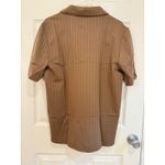 Stylus x‎ Ladarius Campbell Brown Striped Short Sleeve Collared Shirt Photo 4