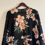 Siren Lily  Maternity | Black Floral Sheer Kimono Size Large Photo 5