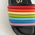Melissa MLSA  3D rainbow stripe slides made in Brazil Size 6 Photo 8