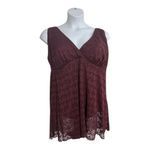 Swimsuits For All Wine Crochet Side Slit V Photo 2