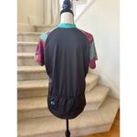 Pearl Izumi Grey Pink & Teal Abstract Print Short Sleeve Zip Up Photo 3