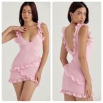 House Of CB NWOT Tania pink ruffle mini dress sz L Photo 2