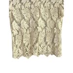 ZARA Floral Embroidered Sheer Cotton Blouse Top Romantic Key Hole Back S Cream Photo 3