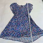 Cupshe blue floral open back tie dress coverup M Photo 6