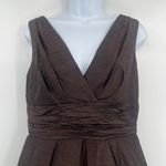 Vtg 90s Watters & Watters Silk Duipioni Cocktail Dress 6 Brown Wedding Empire Photo 1