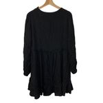 Altar'd State  Black Midi Boho Dress Tired Ruffled Small Photo 2