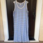 EUC Pact Softspun Orgqnic Cotton Tank Midi Dress Blue White Stripe Size XL Photo 1
