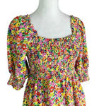 Rixo X Target Floral Smocked Swiss Dot Mini Dress with Pockets Size S Red Photo 5