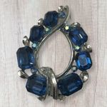 Vintage Lisner Blue Aurora Borealis Brooch Scarf Pin Photo 1