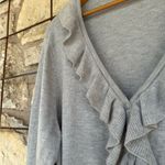 st. john's bay St John’s Bay woman’s ruffled cardigan sweater heather gray size 2X plus size Photo 6
