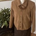 Briggs New York 2PC Suite Skirt 6P Jacket PS Padded Shoulder Button Long Sleeve Photo 1