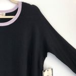 Cloth by Design New Convertible Side Slit Sweater Contrast Trim Black Purple Photo 5