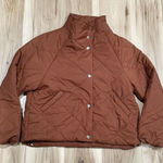 Grace Karin  Brown Quilted Coat Jacket Women’s Small Photo 0