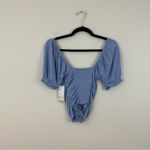 Urban Outfitters  Blue Ruched Front Off-Shoulder Top Medium NWT Photo 4