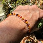 Sterling Silver Baltic Amber Multicolored Small Stones  Bracelet Photo 0