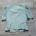 Vintage Joan Leslie Short Puff Sleeve Skirt Suit Set Green Size 8 Photo 7