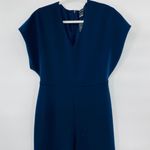 Club Monaco NEW Janah V-Neck Jumpsuit In Aviator Navy Blue Size 2 Quiet Luxe Photo 6