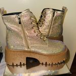 AZALEA WANG Jekyll Gold Tone Rhinestone Ankle Boots size 10 Photo 6
