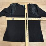 Maeve  x Anthropologie Faux Leather Trimmed Ribbed Crew Neck Top Size XL Photo 3