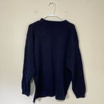 Vintage Unisex Navy U.S.A. Classic American Flag Crewneck Sweater Size Large Blue Photo 1