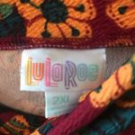 LuLaRoe Cassie Pencil Skirt Floral Gold on Red Sz 2X NWT Fall Plus Fashion Photo 5