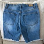 Supplies Blue Distressed Jean Shorts with Frayed Hem Photo 8