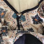 Free People  Dress Small Mini Tunic Peasant Pockets Balloon Sleeves Paisley Black Photo 3